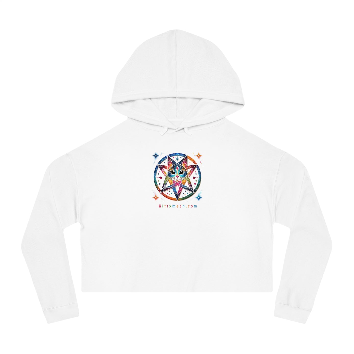 Kittymean Brand - Women's Cropped Hooded Sweatshirt