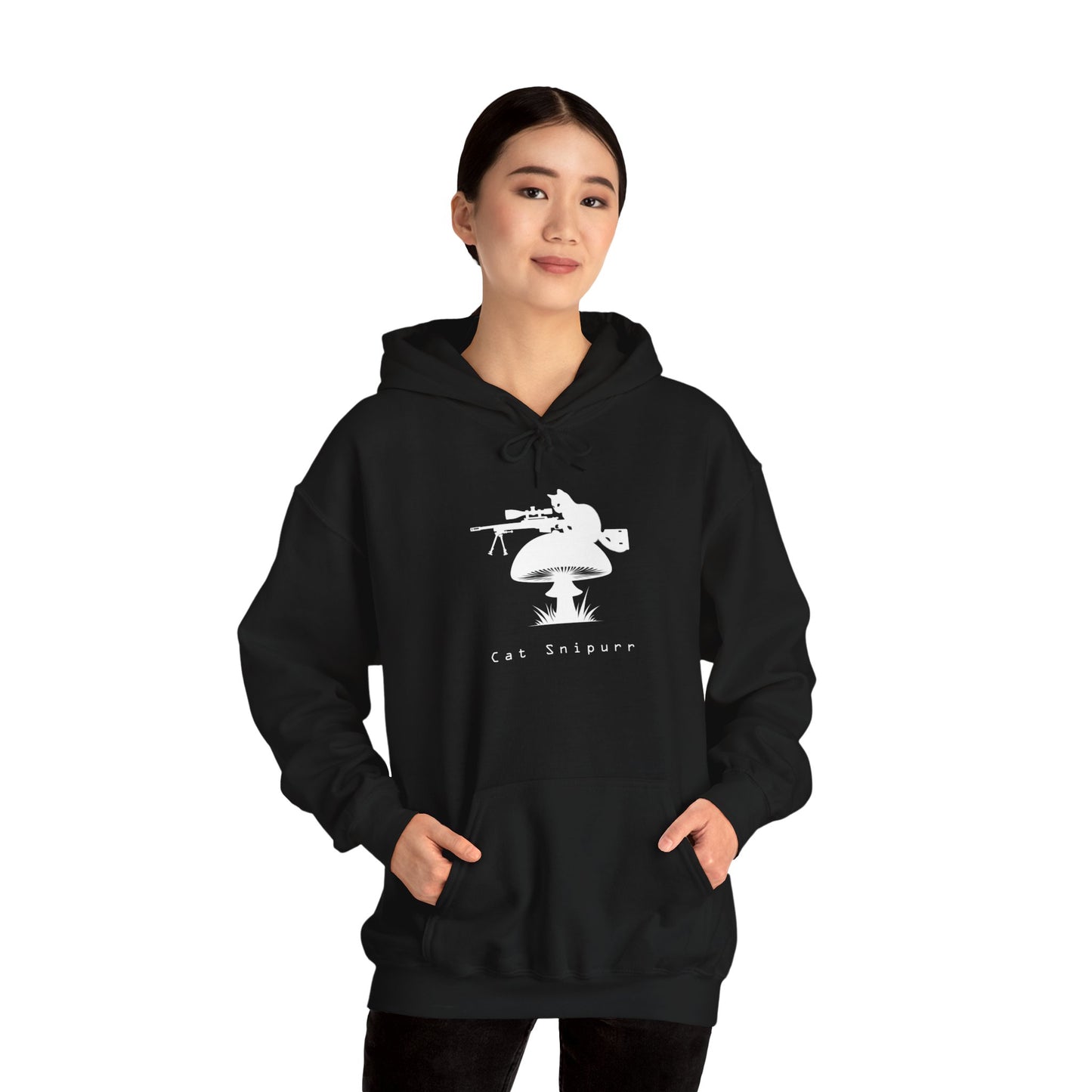 Kittymean Brand - Cat Snipurr - Hooded Sweatshirt